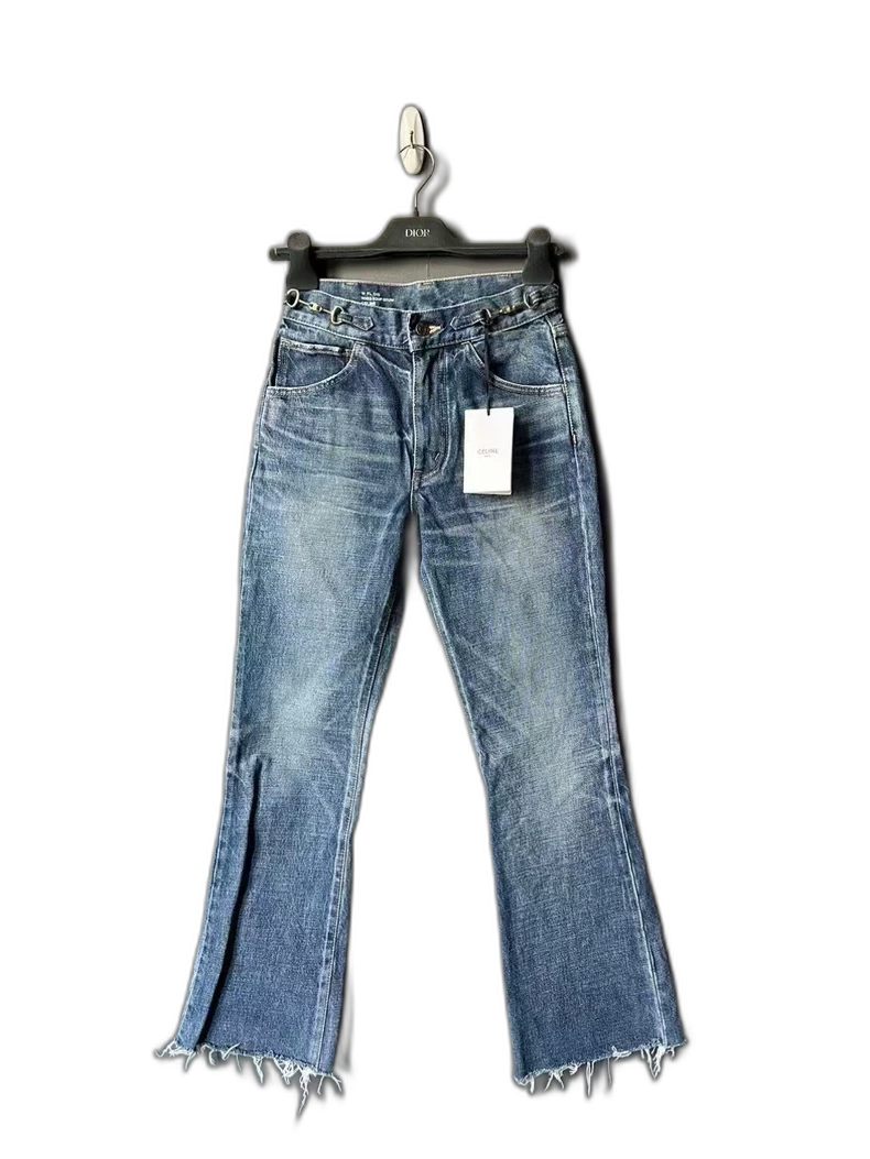 Celine Gold Buckle Denim Pants Size 26