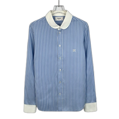 Celine Striped Embroidered Long Sleeve Shirt