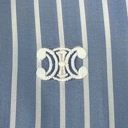 Celine Striped Embroidered Long Sleeve Shirt