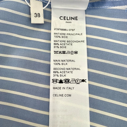 Celine Striped Embroidered Long Sleeve Shirt