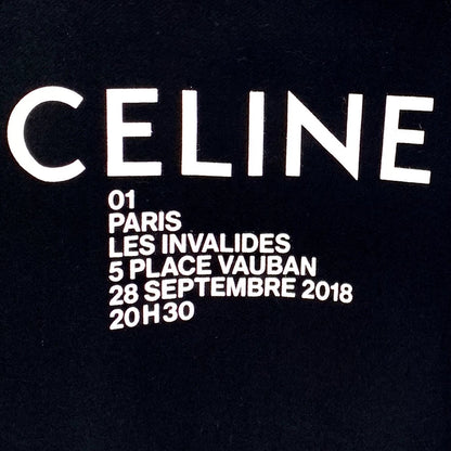 Celine Logo Cotton Hoodie with Drawstring