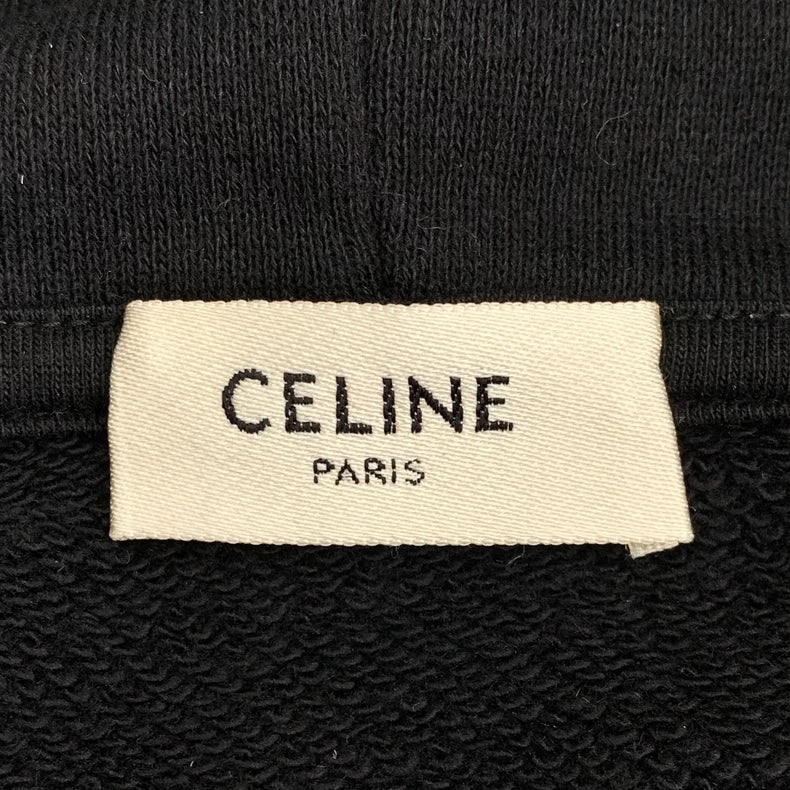 Celine Logo Cotton Hoodie with Drawstring