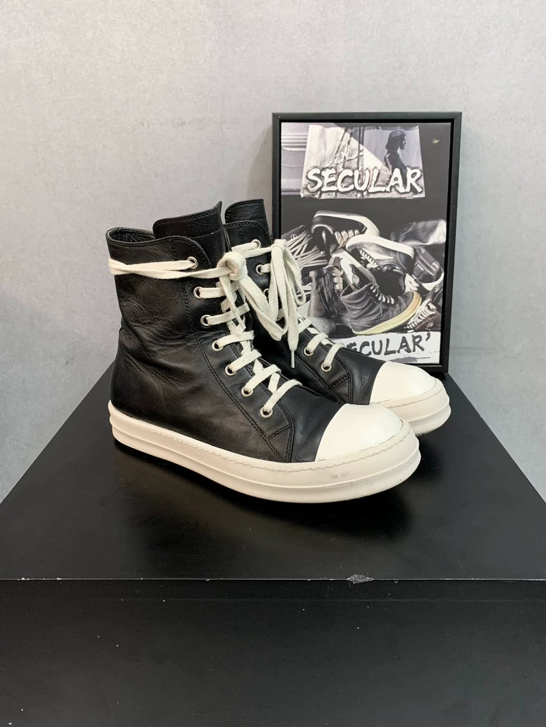 Rick Owens High-Top Leather Sneakers-yf