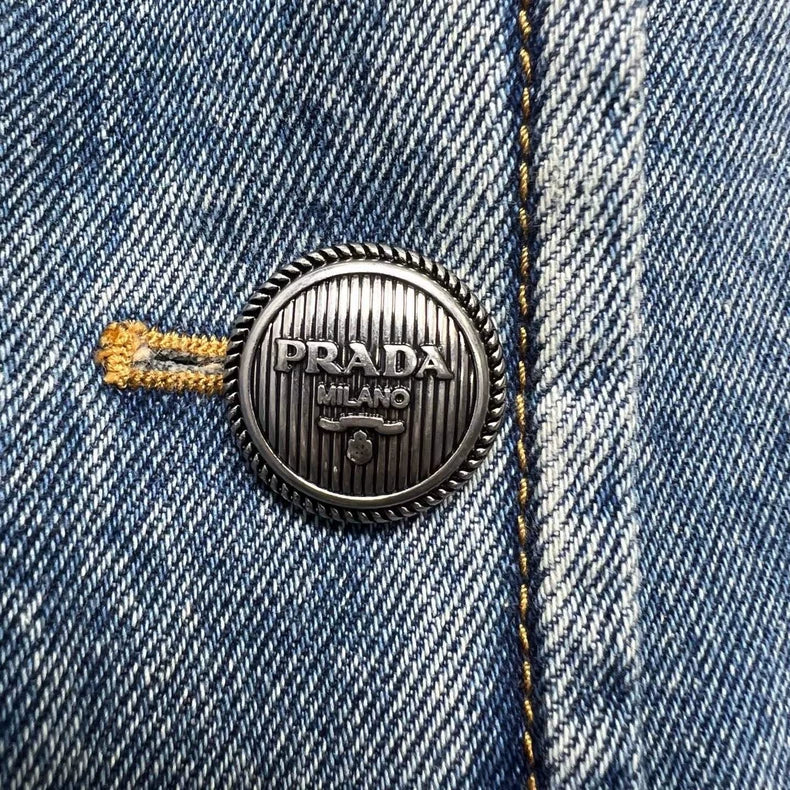 PRADA Distressed Cropped Denim Jacket