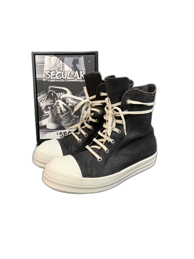 Rick Owens High Top Sneakers in Black and White-yf