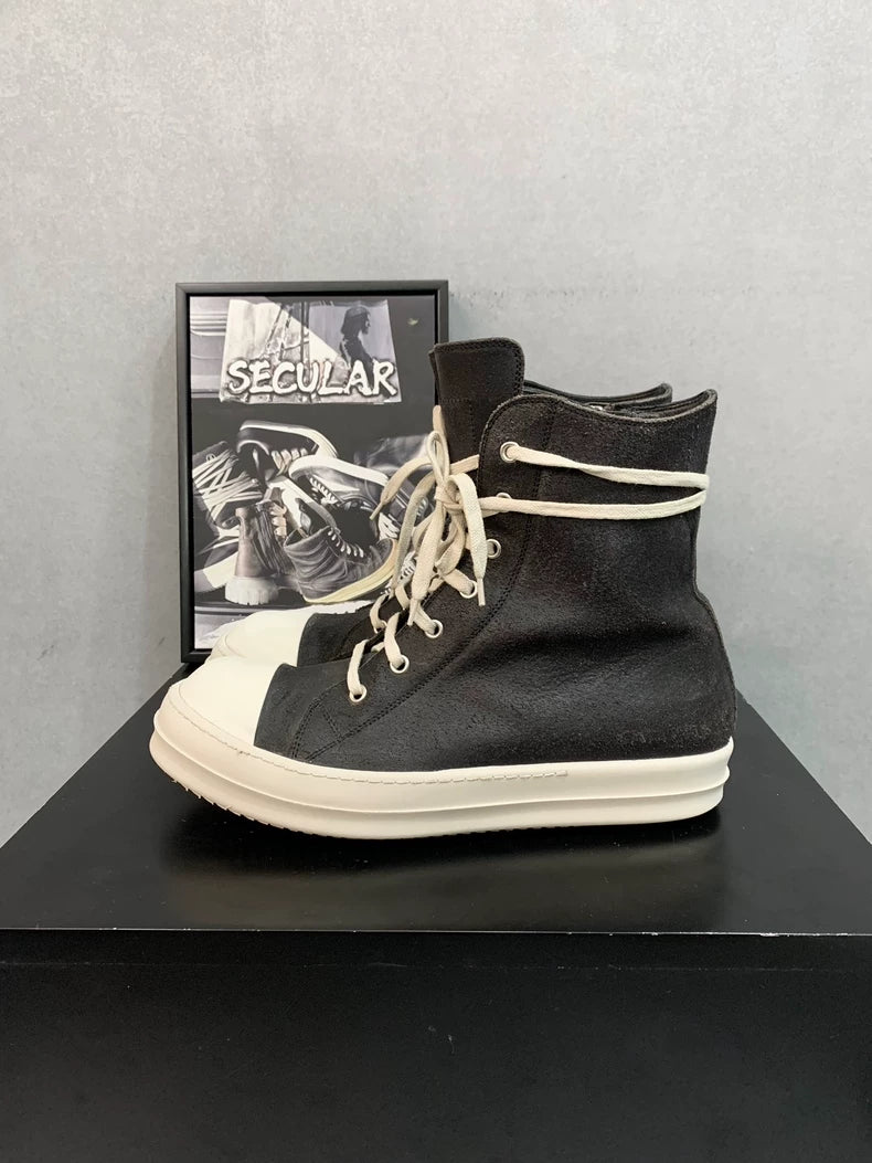 Rick Owens High Top Sneakers in Black and White-yf