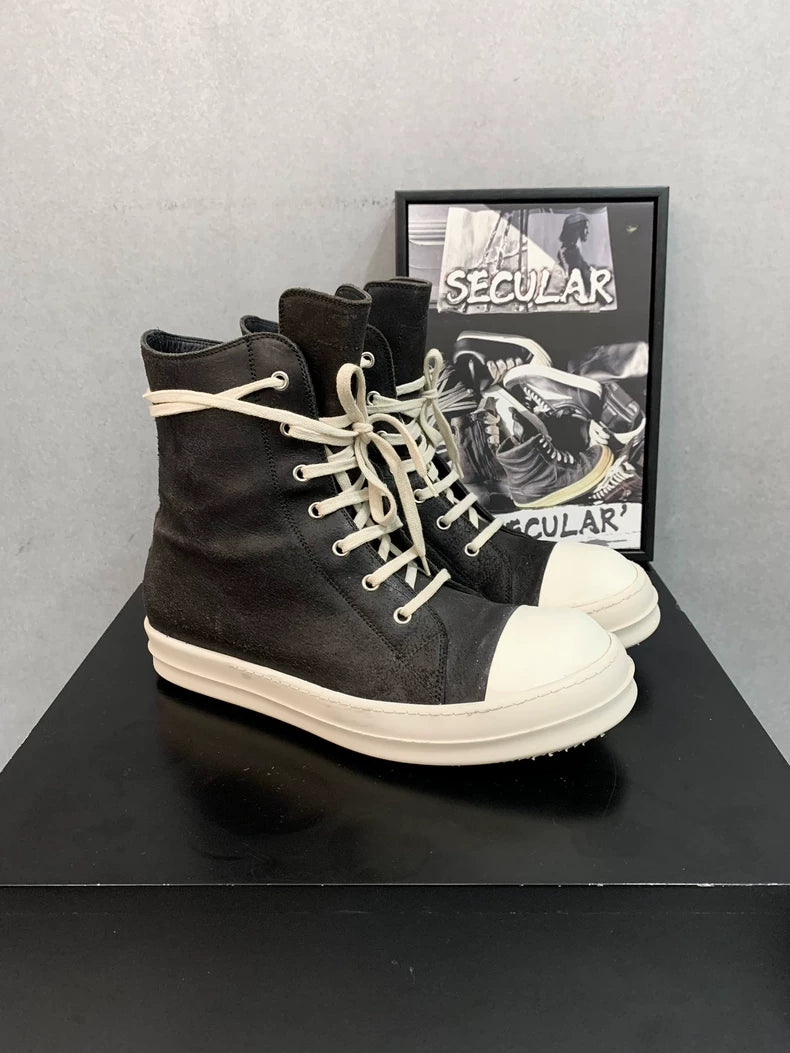 Rick Owens High Top Sneakers in Black and White-yf