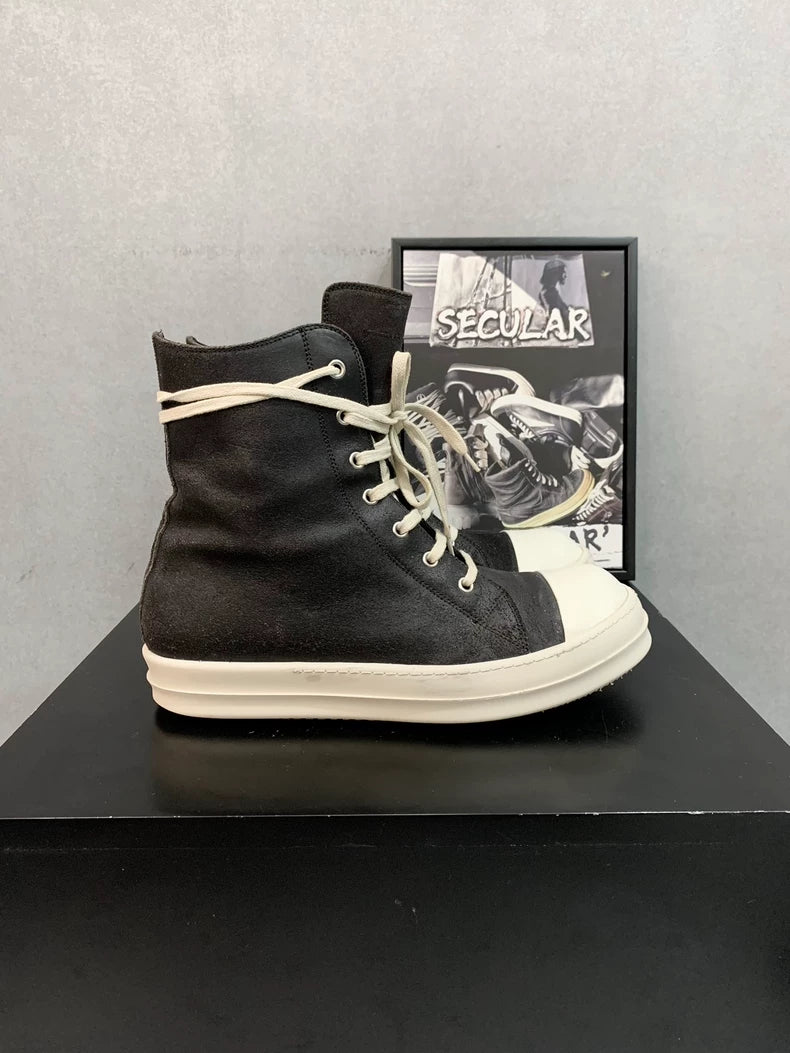 Rick Owens High Top Sneakers in Black and White-yf