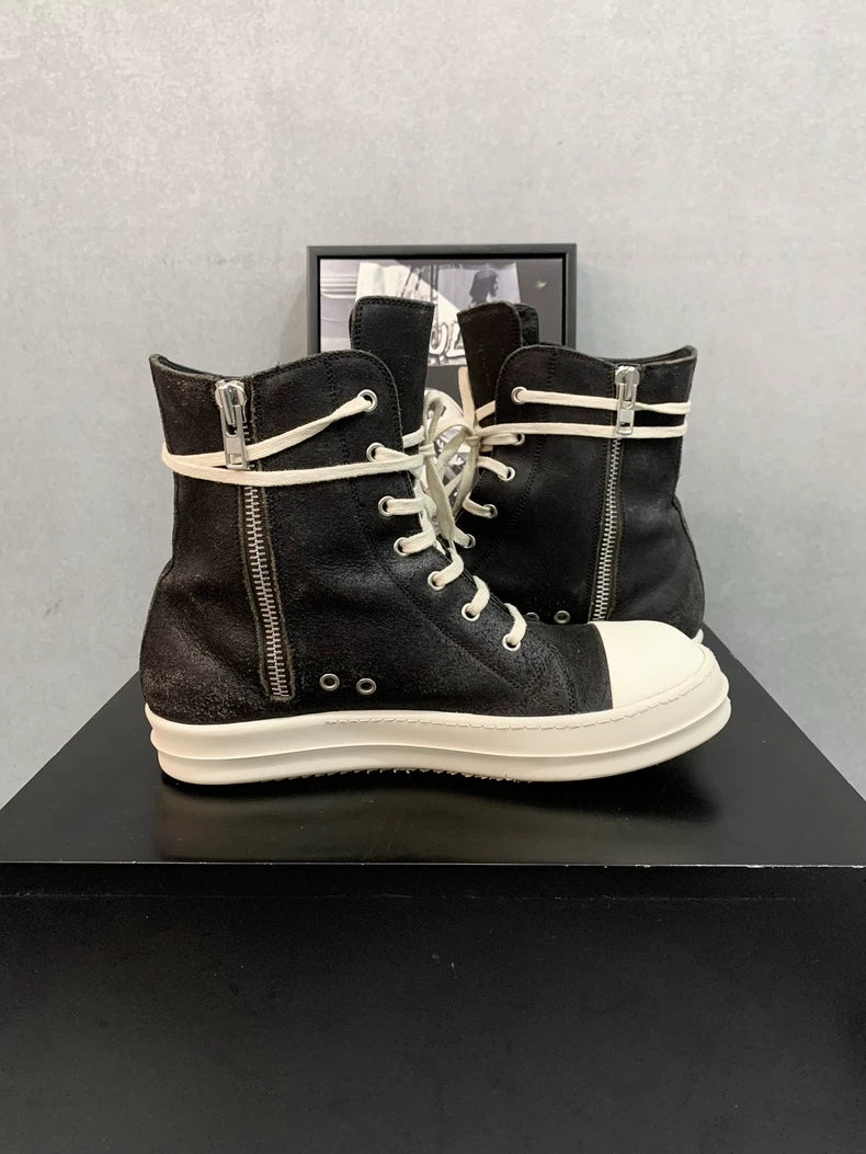 Rick Owens High Top Sneakers in Black and White-yf
