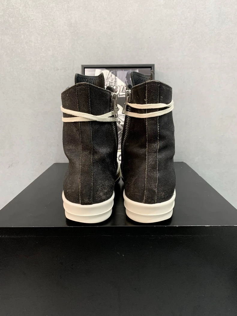 Rick Owens High Top Sneakers in Black and White-yf
