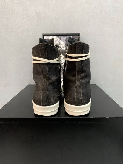 Rick Owens High Top Sneakers in Black and White-yf