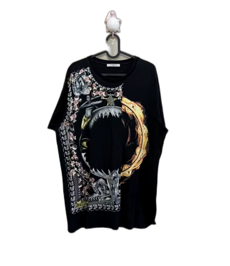 Givenchy Black Shark Print Short Sleeve Shirt