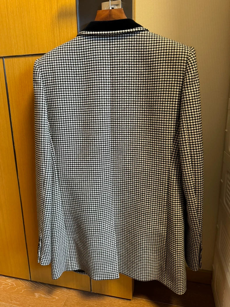 Saint Laurent Wool Blazer with Velvet Collar