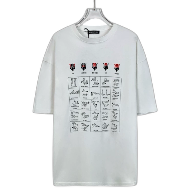 Balenciaga White Graphic Cotton T-Shirt