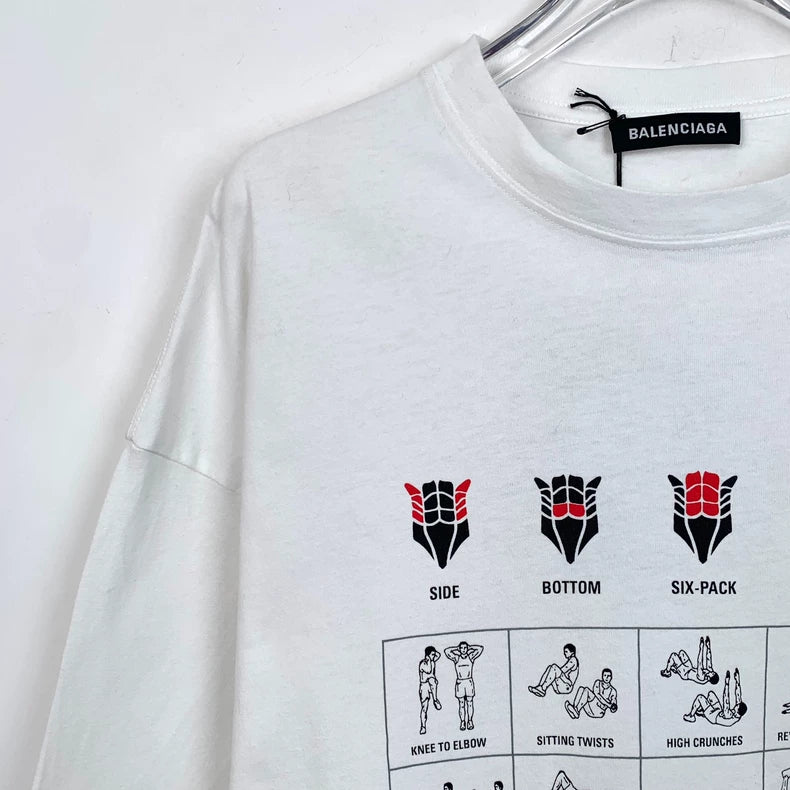 Balenciaga White Graphic Cotton T-Shirt