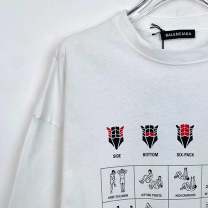 Balenciaga White Graphic Cotton T-Shirt