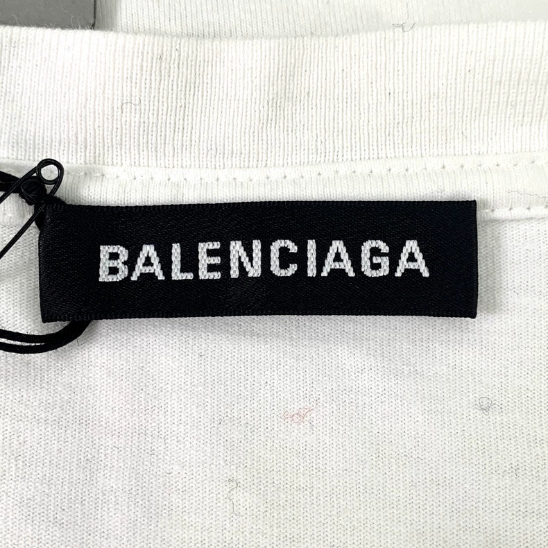 Balenciaga White Graphic Cotton T-Shirt