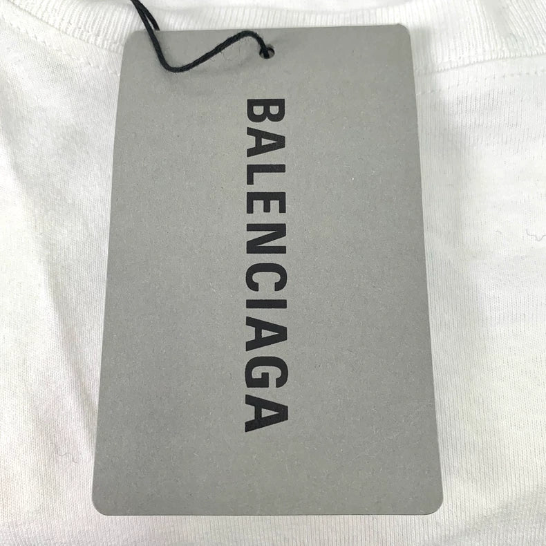 Balenciaga White Graphic Cotton T-Shirt