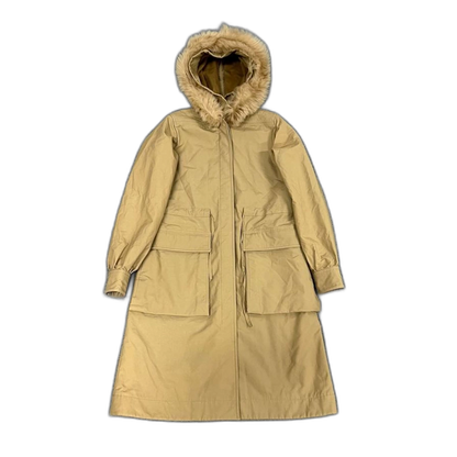 Celine Long Hooded Parka with Fur Trim