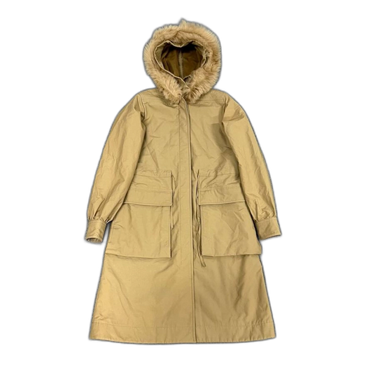 Celine Long Hooded Parka with Fur Trim