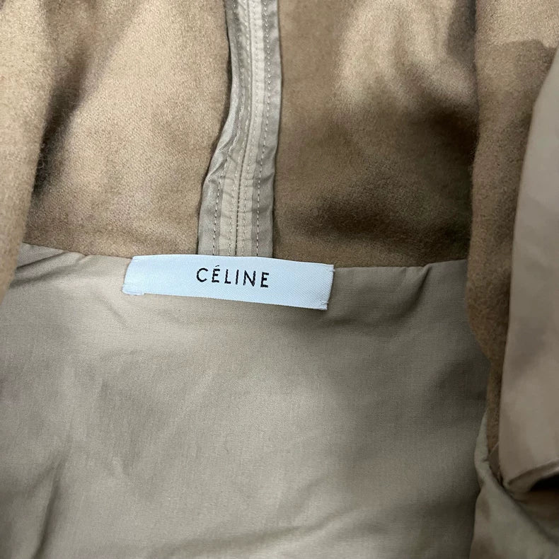 Celine Long Hooded Parka with Fur Trim