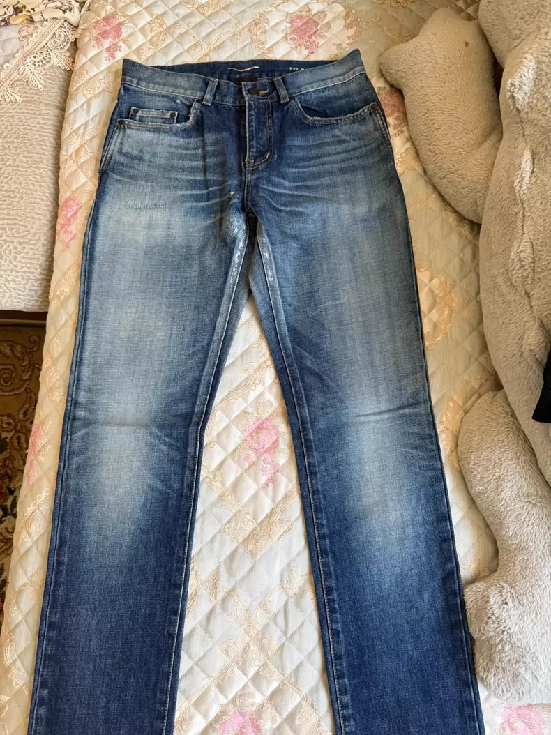 Saint Laurent D02 Blue Distressed Jeans