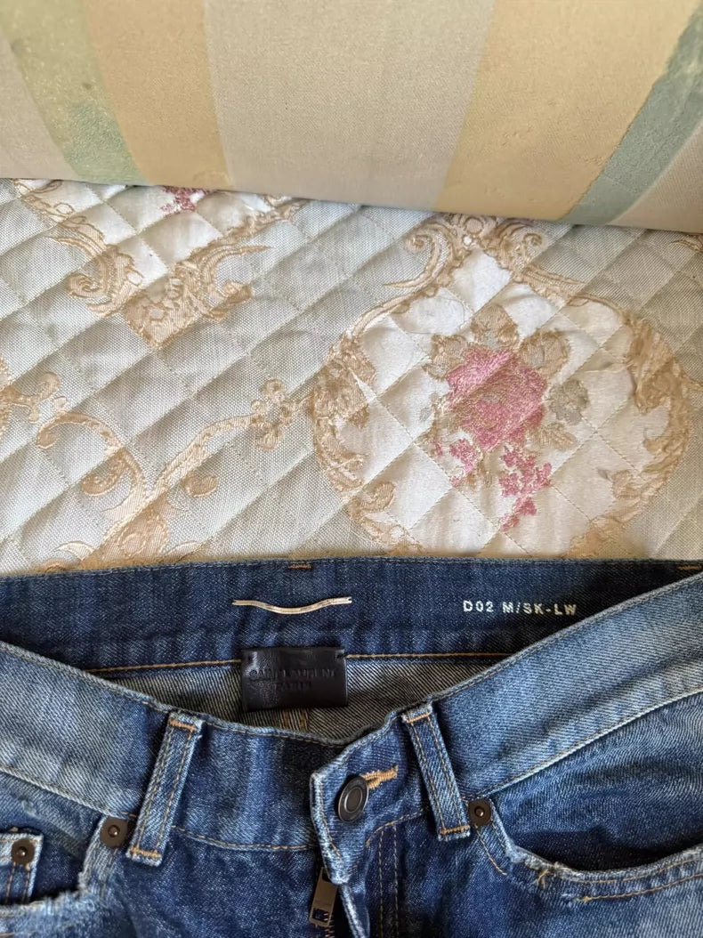 Saint Laurent D02 Blue Distressed Jeans