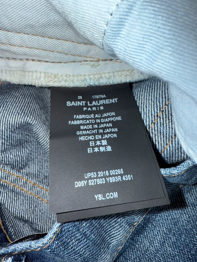 Saint Laurent D02 Blue Distressed Jeans