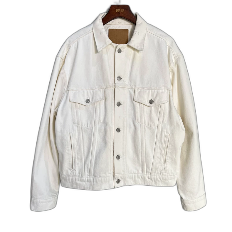 Balenciaga White Logo Denim Jacket
