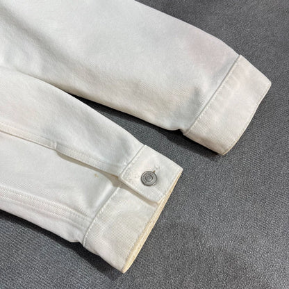 Balenciaga White Logo Denim Jacket