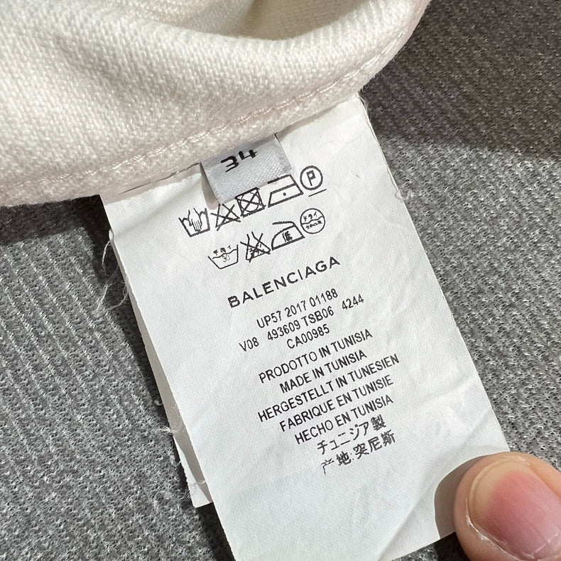 Balenciaga White Logo Denim Jacket