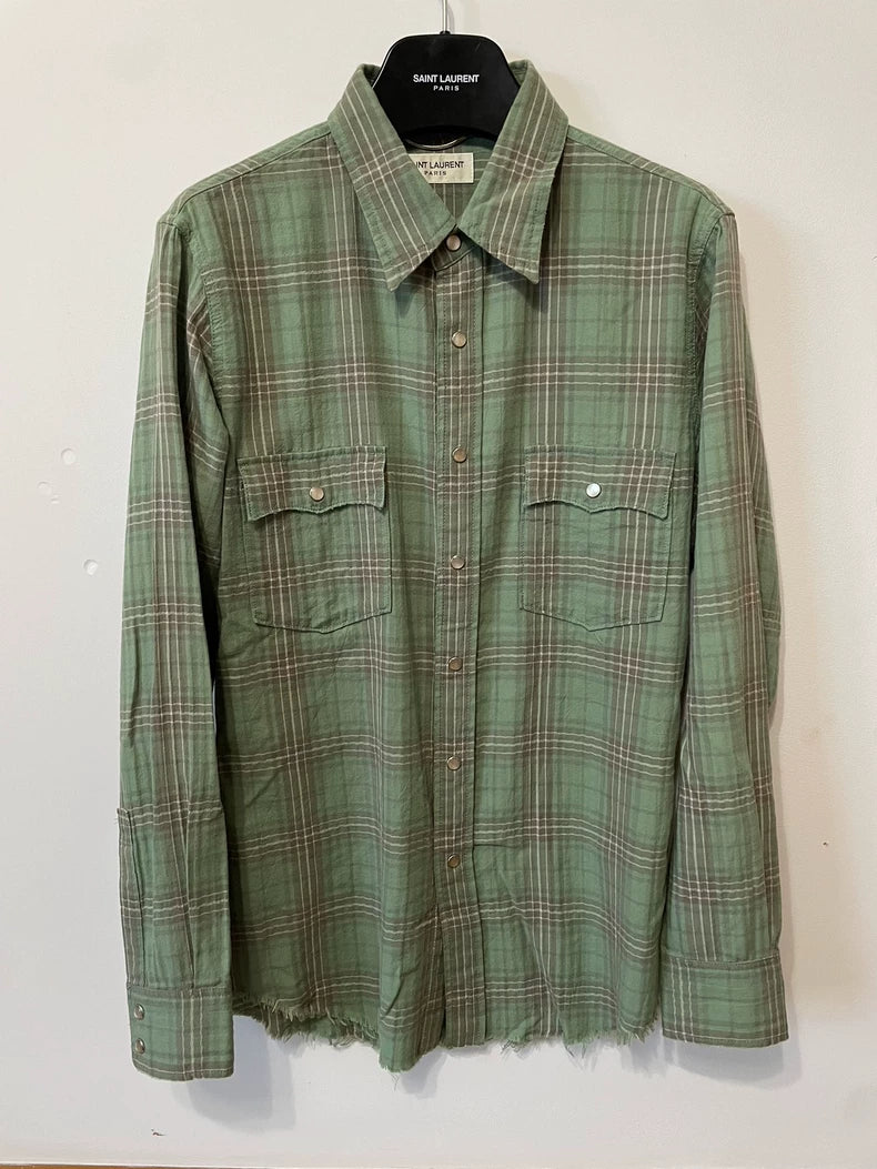 Saint Laurent SLP Green Plaid Shirt