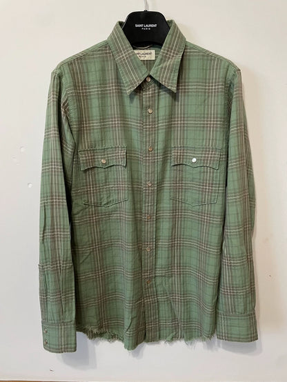 Saint Laurent SLP Green Plaid Shirt