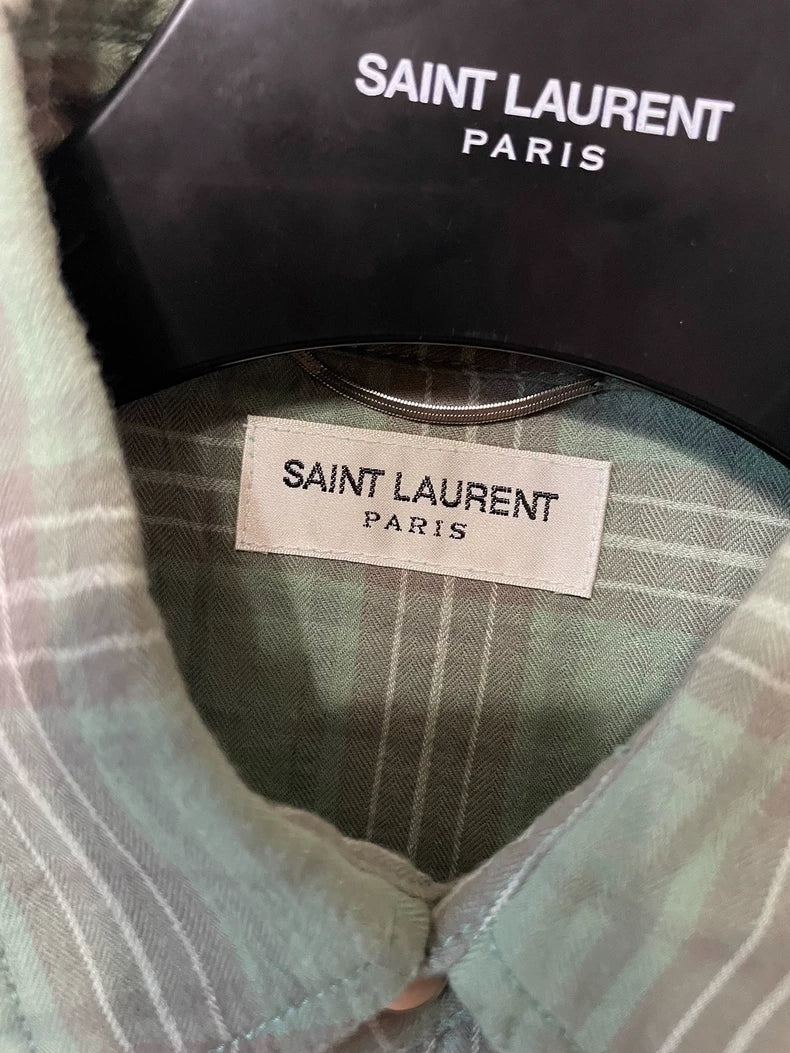 Saint Laurent SLP Green Plaid Shirt