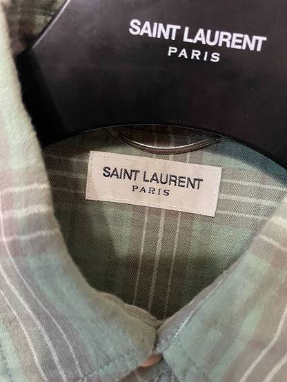Saint Laurent SLP Green Plaid Shirt