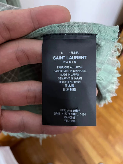 Saint Laurent SLP Green Plaid Shirt