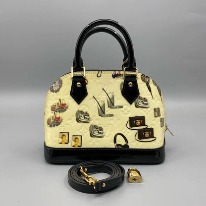 Louis Vuitton Shell Handbag with Graffiti