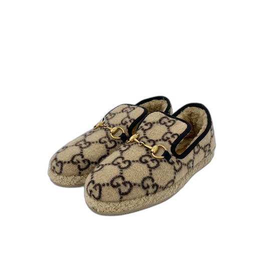 Gucci Brown Logo Print Shoes