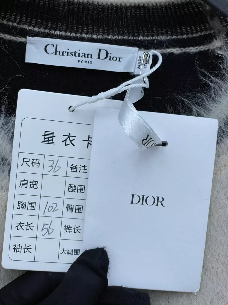 Dior Mohair Logo Short Sleeve Top