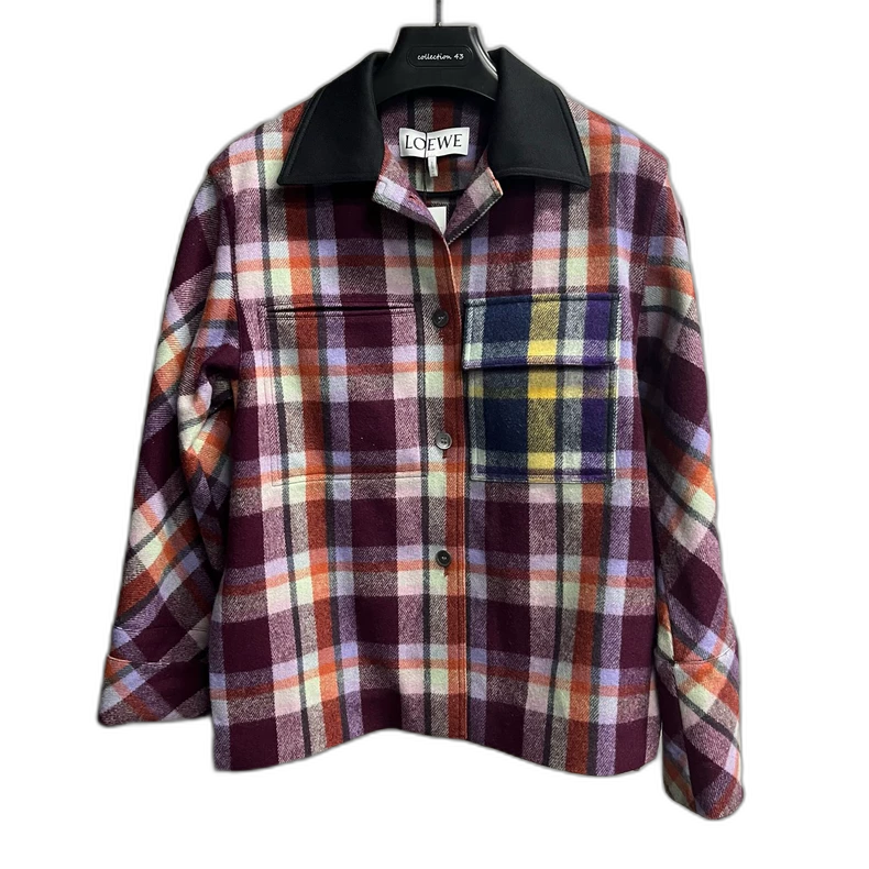 Loewe Red and White Check Flannel Jacket