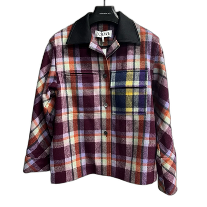 Loewe Red and White Check Flannel Jacket