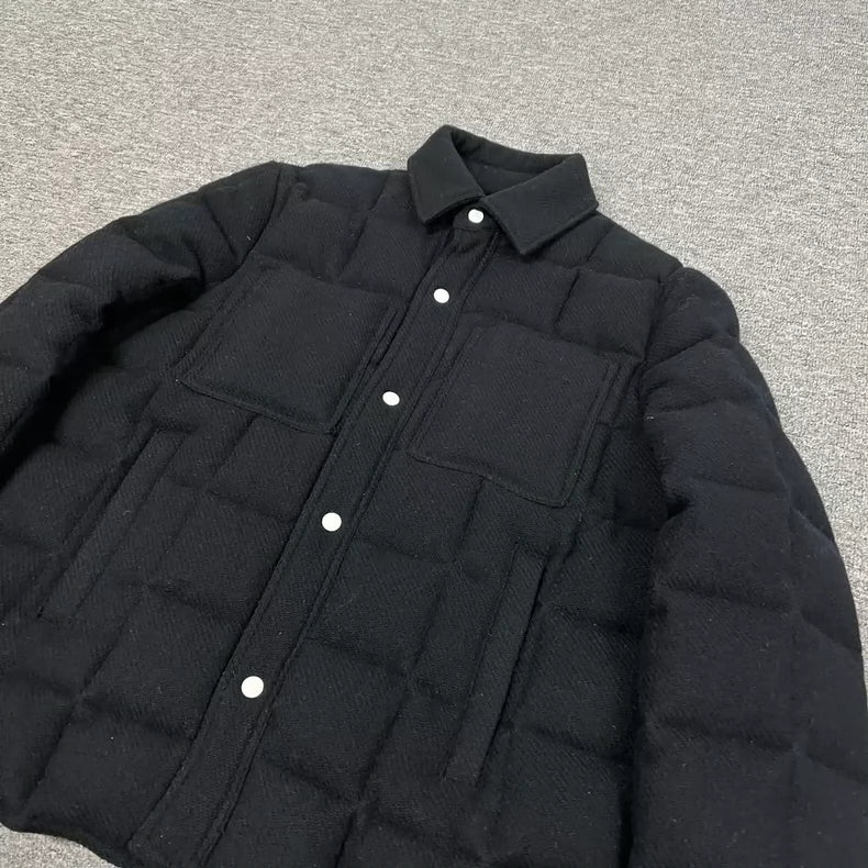 Wool Down Jacket in Black Color