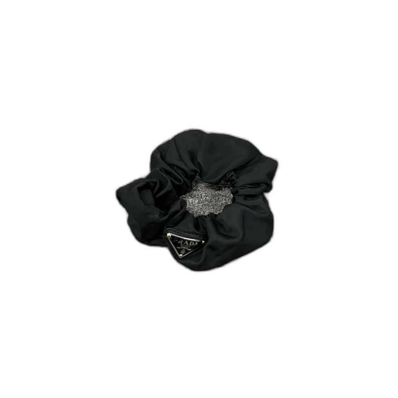 Prada Triangle Logo Nylon Hair Tie
