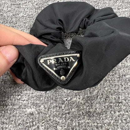 Prada Triangle Logo Nylon Hair Tie