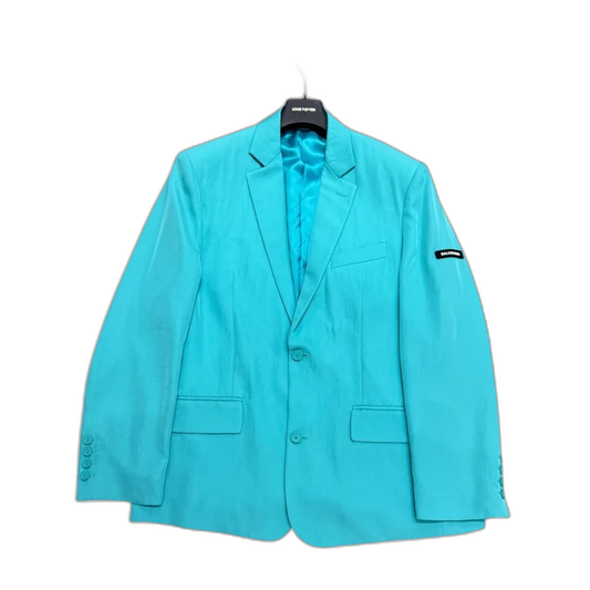 Balenciaga Aqua Pleated Suit Jacket-zp