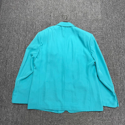 Balenciaga Aqua Pleated Suit Jacket-zp