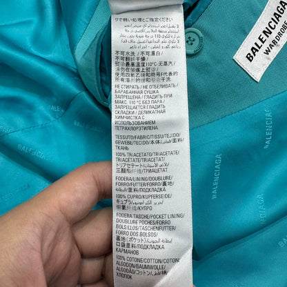 Balenciaga Aqua Pleated Suit Jacket-zp