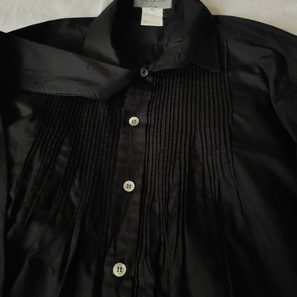 Black Pleated Collar Shirt by Yohji Yamamoto