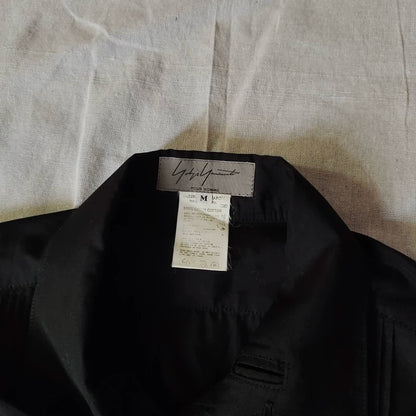 Black Pleated Collar Shirt by Yohji Yamamoto