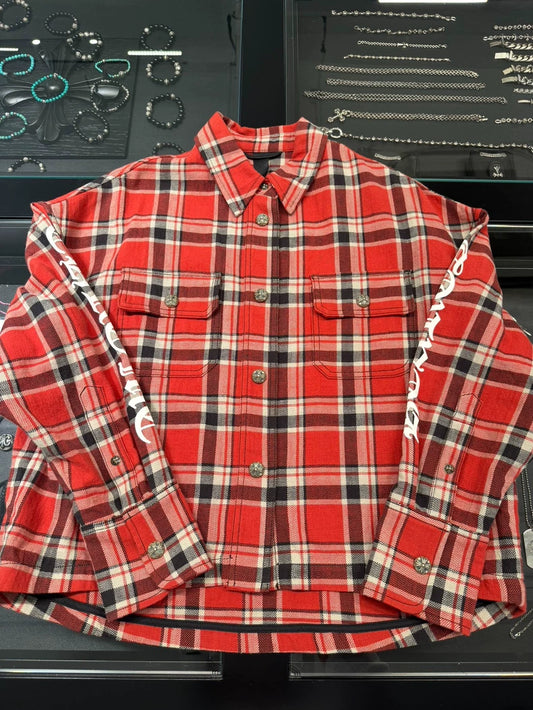 Chrome Hearts Red Plaid Shirt Jacket-yf